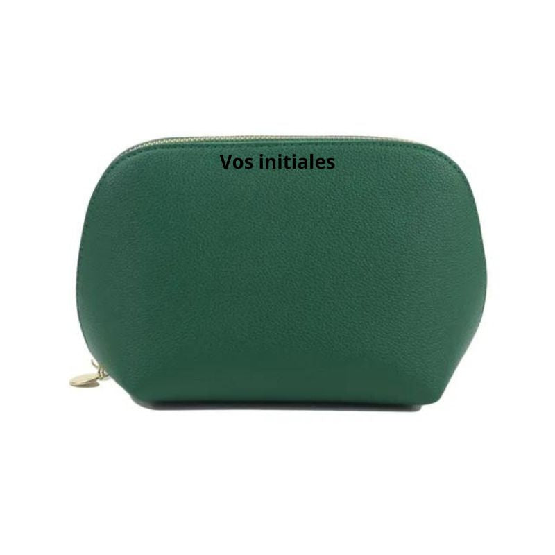 kulturtasche aus leder personalisiert - Grün - Modell 1
