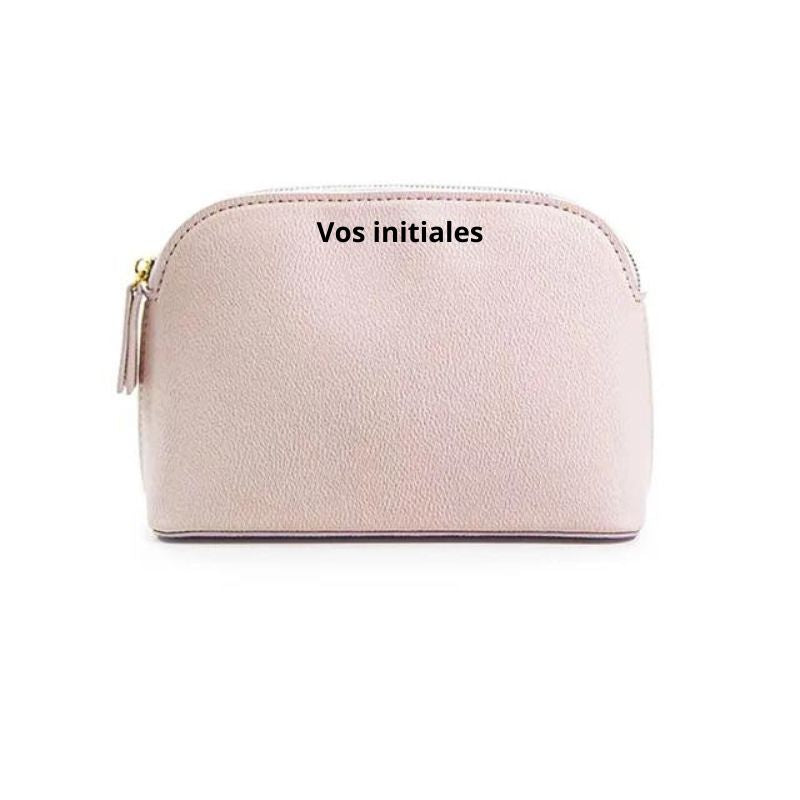 kulturtasche leder personalisierbar - Hellrosa - Modell 1