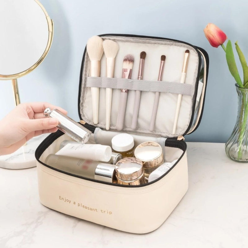 weicher reise kosmetikbeutel - Beige - Schwarz - Braun - Rosa